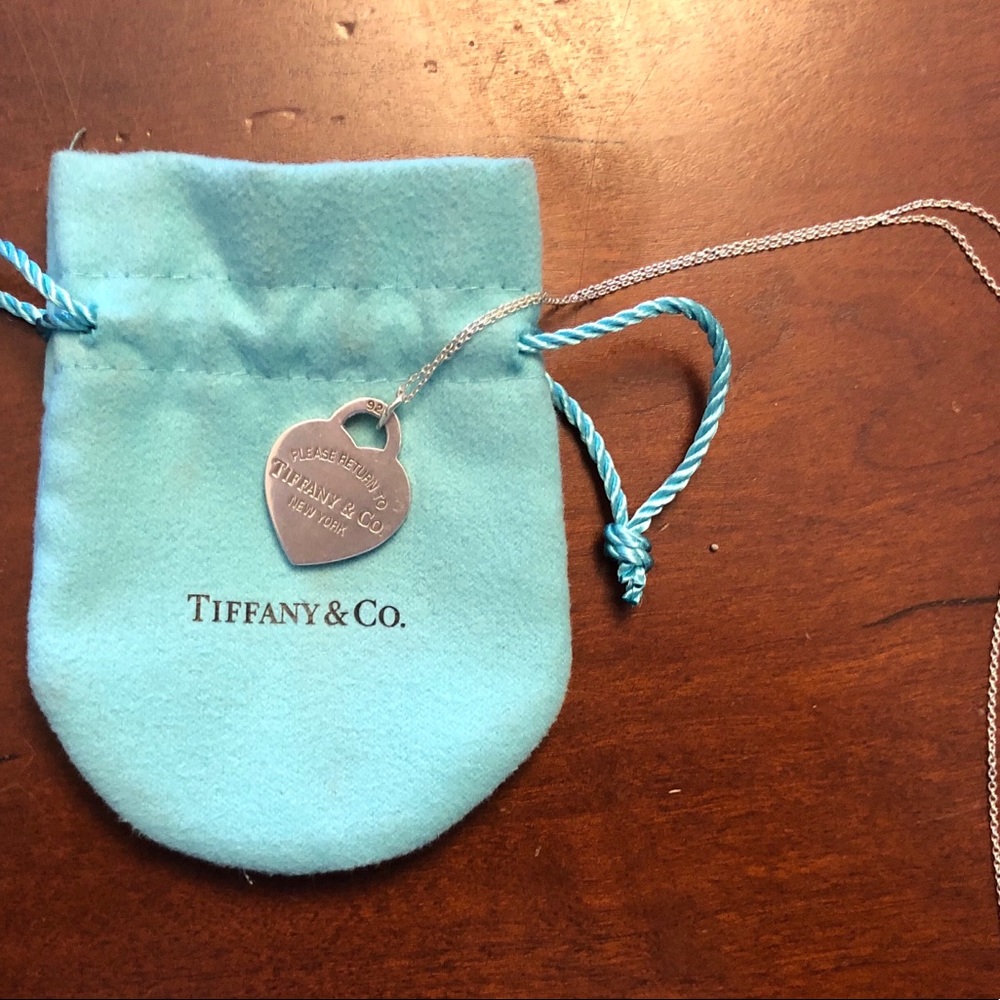 Tiffany & Co. 925 Sterling Heart Pendant w/ Chain